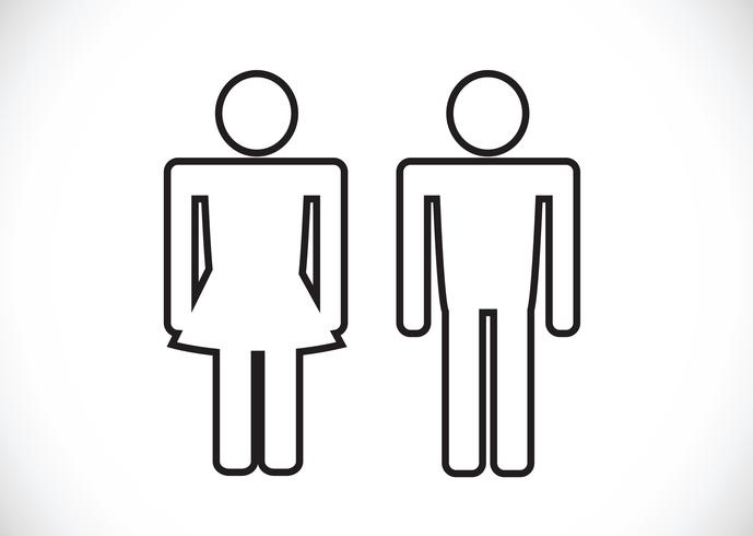 Pictogramme homme femme signe icône, signe de toilettes ou icône de toilettes vecteur