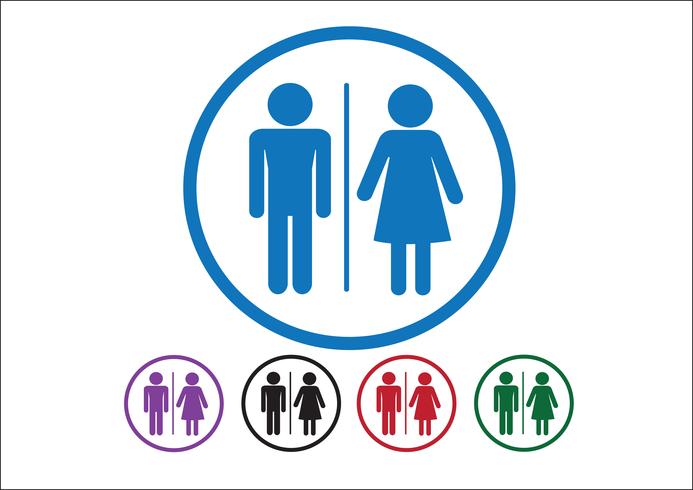 Pictogramme homme femme signe icône, signe de toilettes ou icône de toilettes vecteur