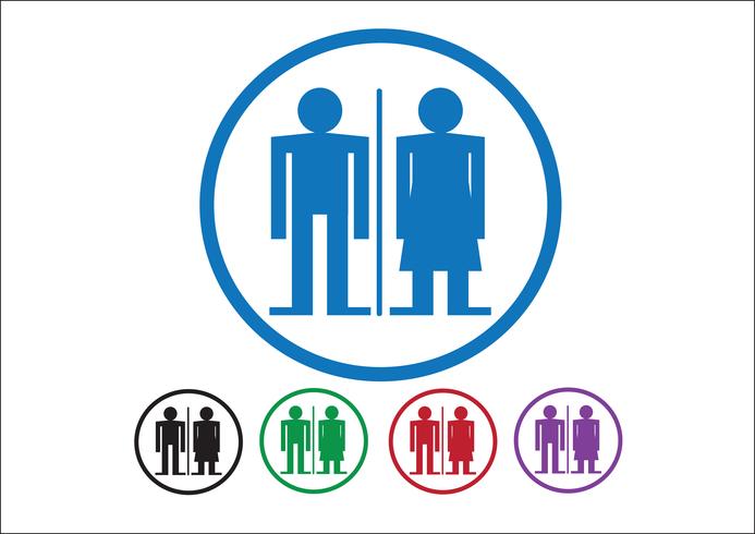 Pictogramme homme femme signe icône, signe de toilettes ou icône de toilettes vecteur