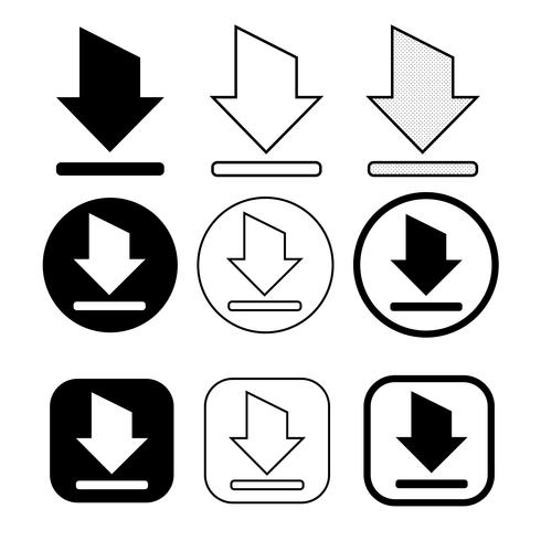 ensemble d&#39;icône de téléchargement de signe simple vecteur