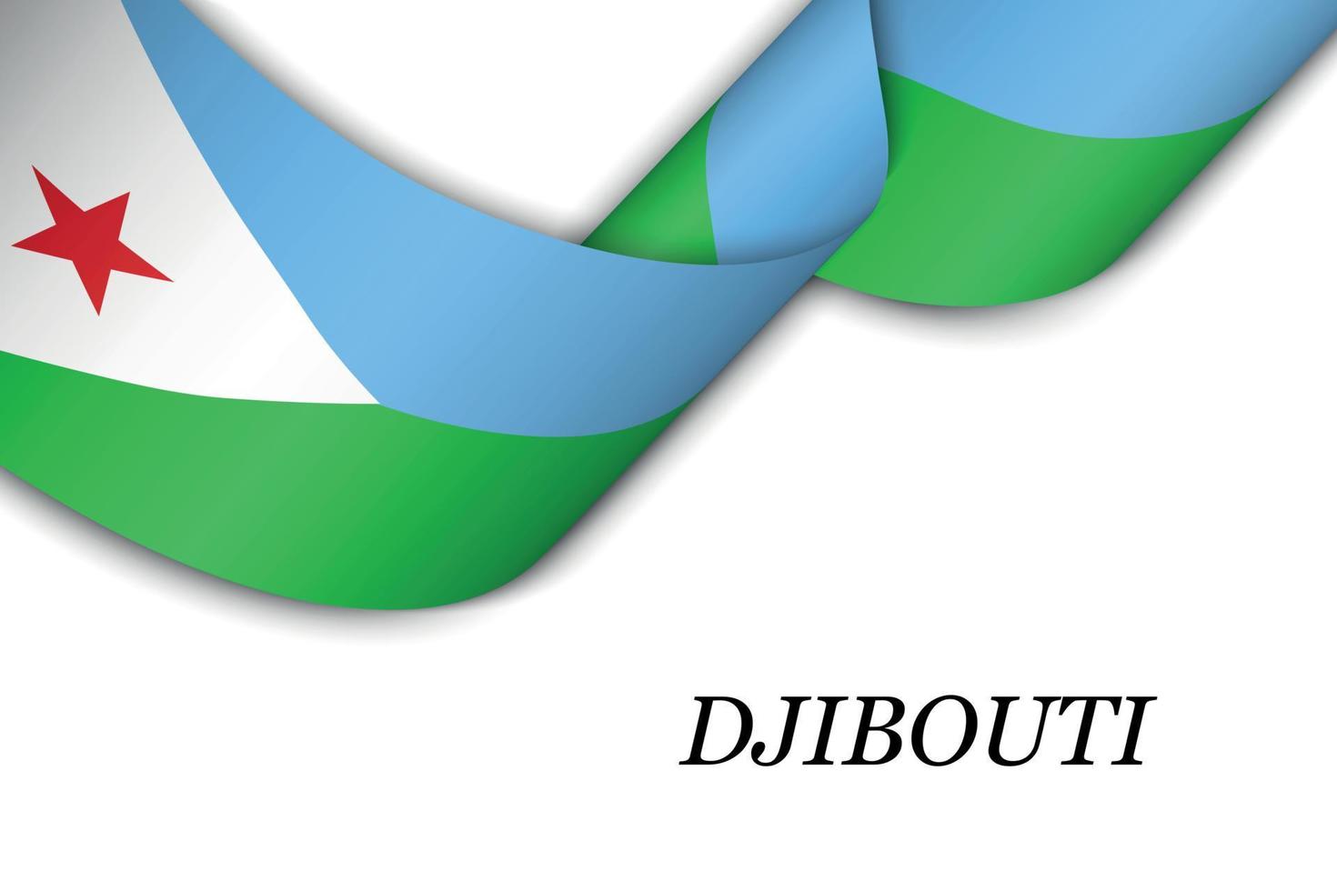 agitant un ruban ou une bannière avec le drapeau de djibouti. vecteur