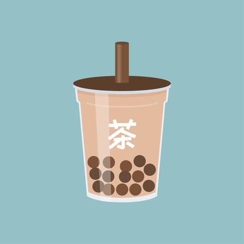 Bubble tea ou illustration vectorielle de thé au lait perle vecteur