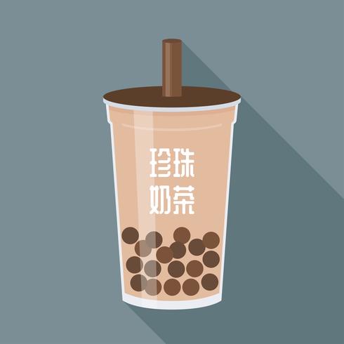 Bubble tea ou illustration vectorielle de thé au lait perle vecteur