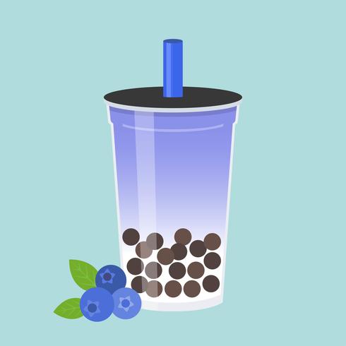 Blueberry Bubble tea, illustration vectorielle de perle lait thé vecteur