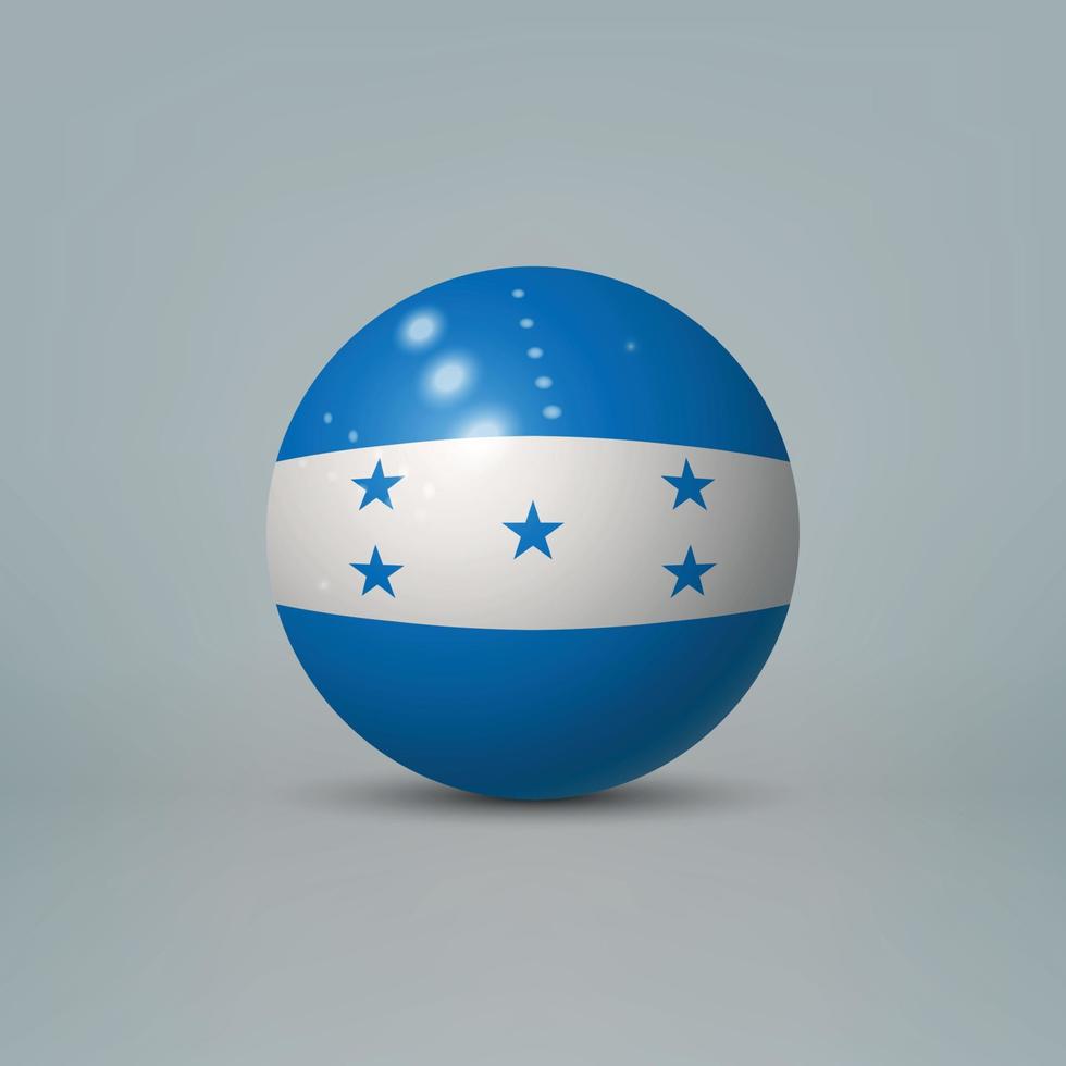 boule ou sphère en plastique brillante réaliste 3d avec le drapeau de vecteur