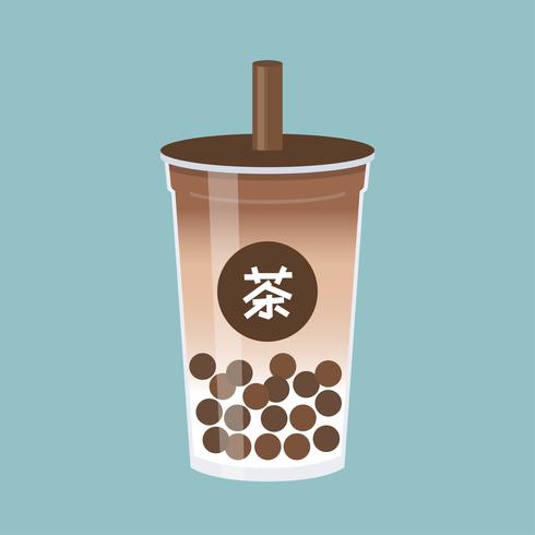 Bubble tea ou illustration vectorielle de thé au lait perle vecteur