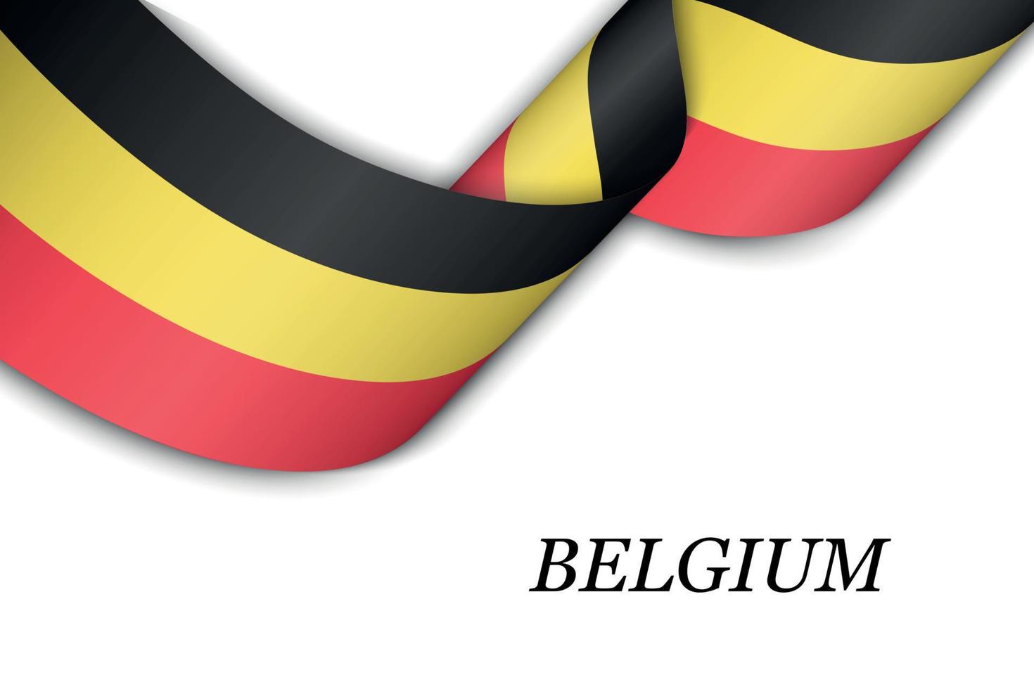 agitant un ruban ou une bannière avec le drapeau de la belgique vecteur