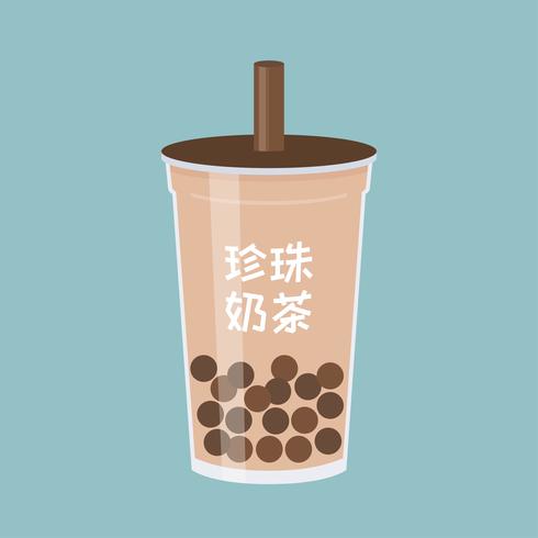 Bubble tea ou illustration vectorielle de thé au lait perle vecteur