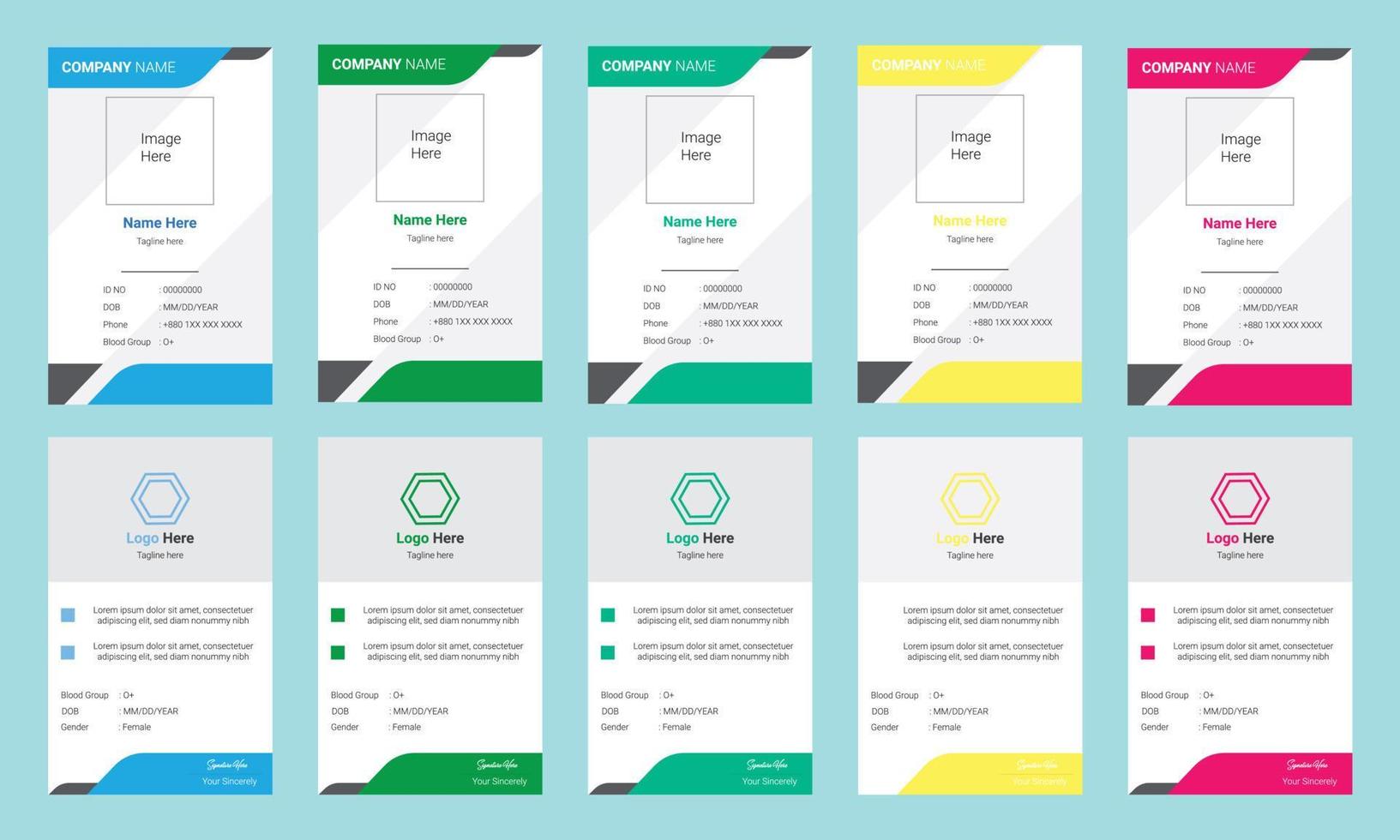 conception de carte de variation créative à télécharger vecteur