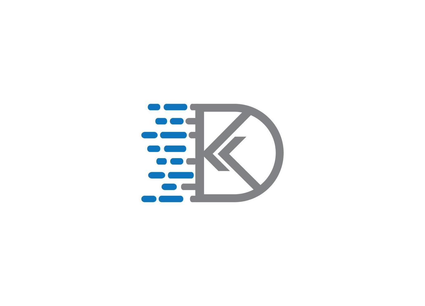 création de logo de lettre dk avec modèle d'icône de vecteur moderne créatif