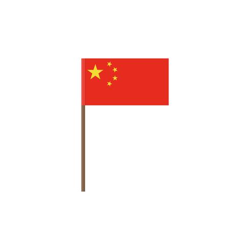 Drapeau isolé de la Chine sur fond blanc vecteur