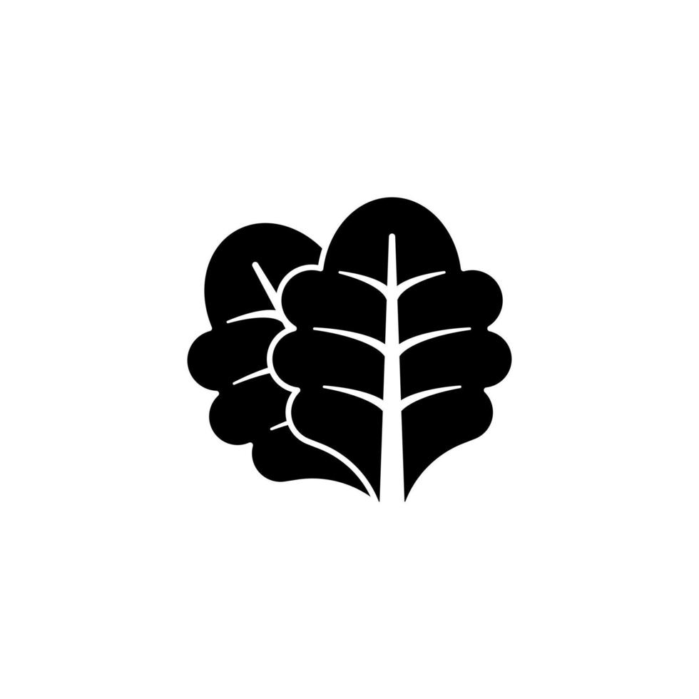 icône de la silhouette de l'illustration de la laitue vecteur