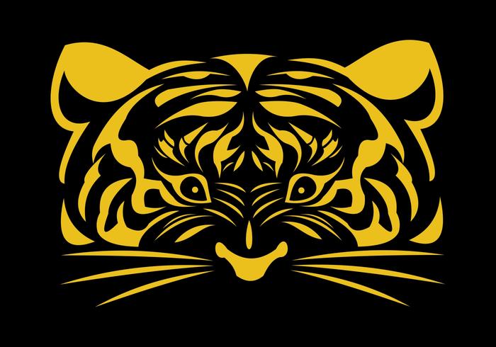 logo de visage d&#39;or de tigre vecteur