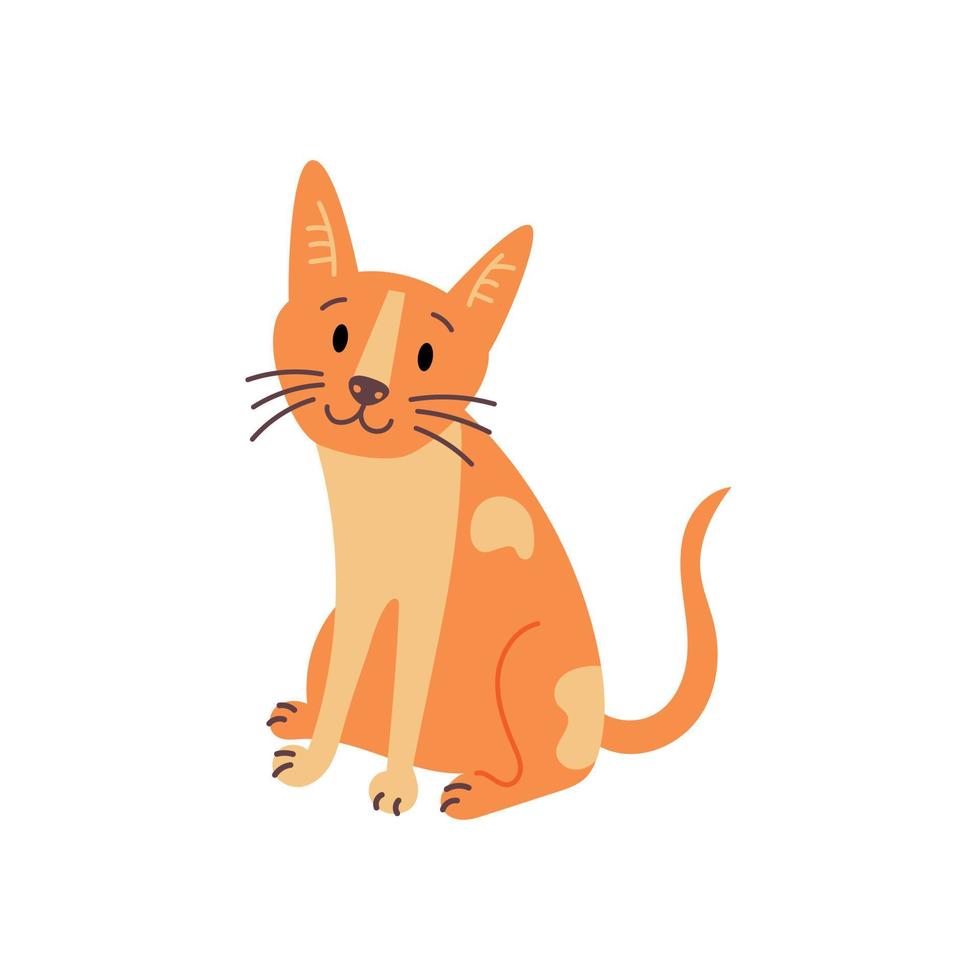 personnage de chat roux vecteur