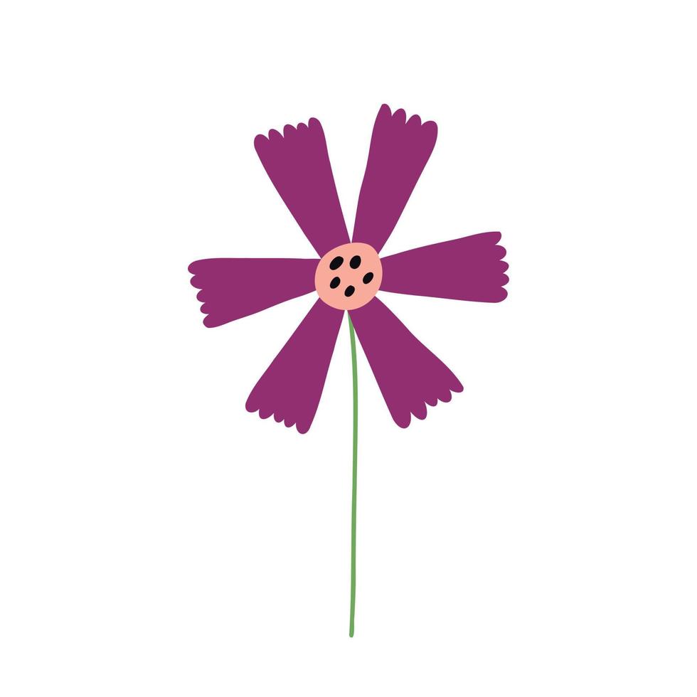 forêt naïve fleur violette vecteur