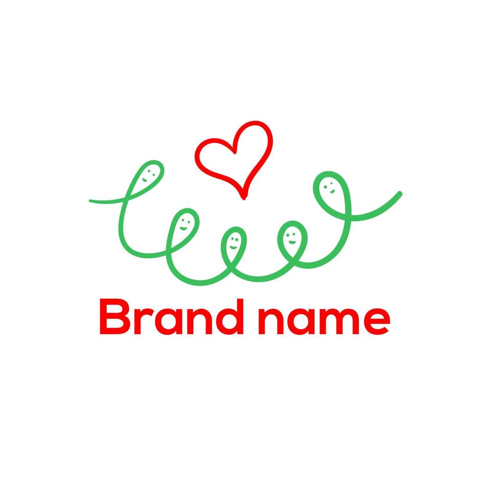 logo lumineux de contour pour la famille, icône d'emblème de logo vectoriel pour blog