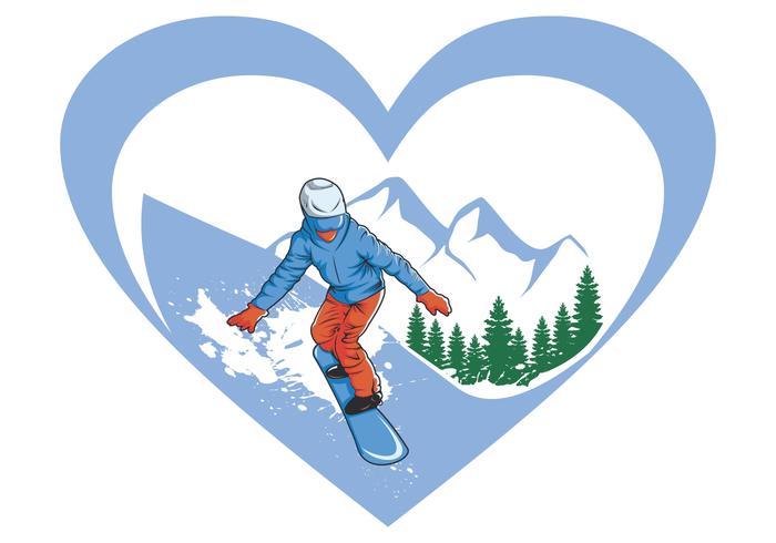 j&#39;aime le ski snowboard vecteur