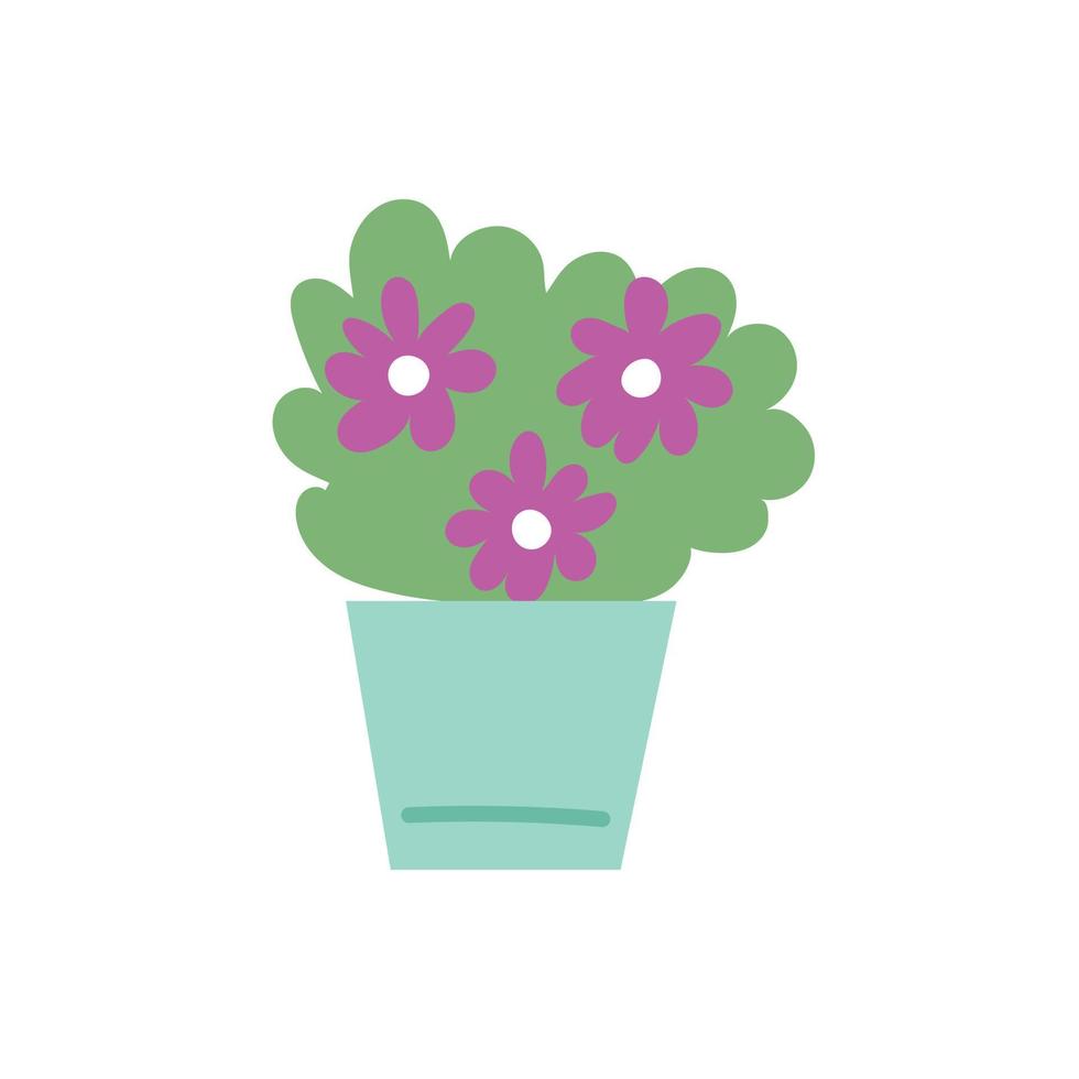 plante en pot fleurs violettes vecteur