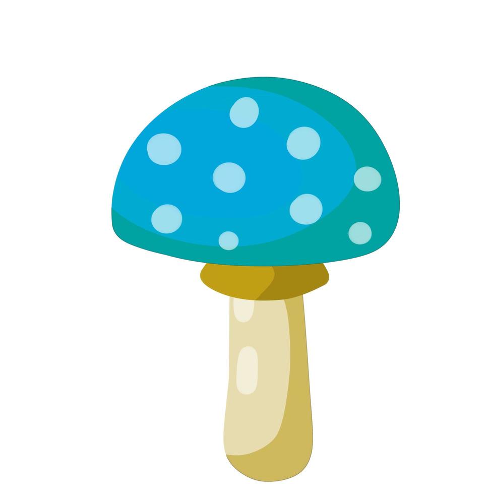 champignon à chapeau bleu. produit naturel naturel. vecteur