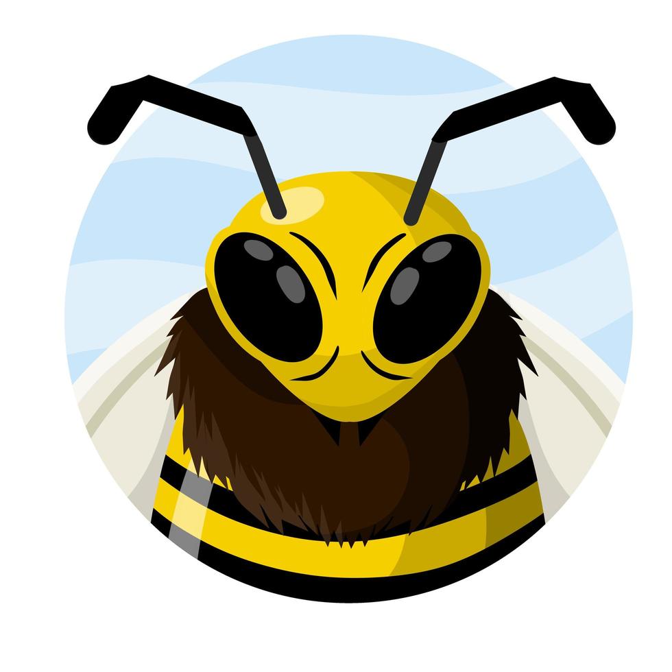 guêpe. insecte jaune pour le logo de la production de miel. vecteur