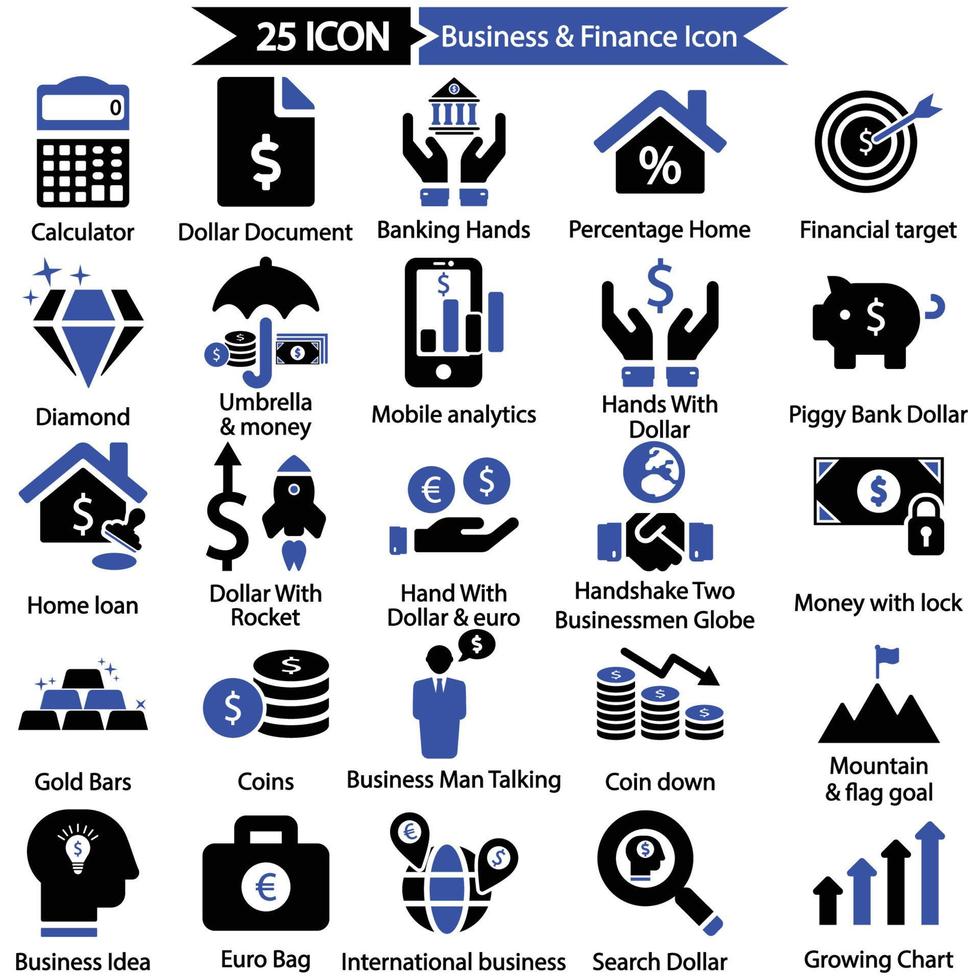 jeu d & # 39; icônes affaires et finance vecteur
