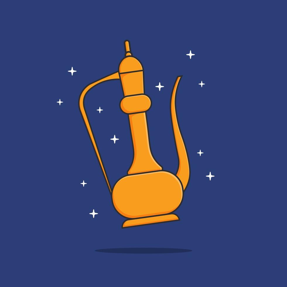 théière magique ramadan icône dessin animé illustration objet isolé vecteur
