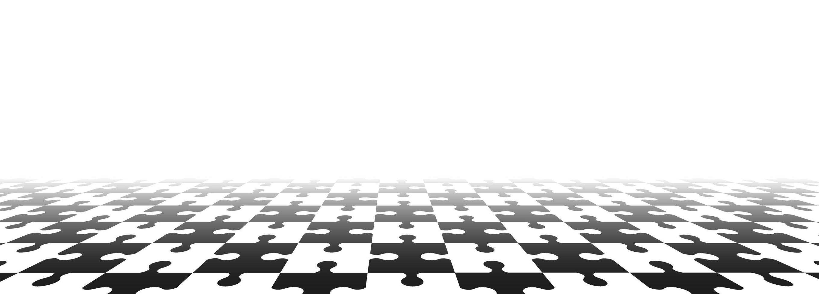 puzzle noir et blanc. abstrait avec une perspective. illustration vectorielle. vecteur