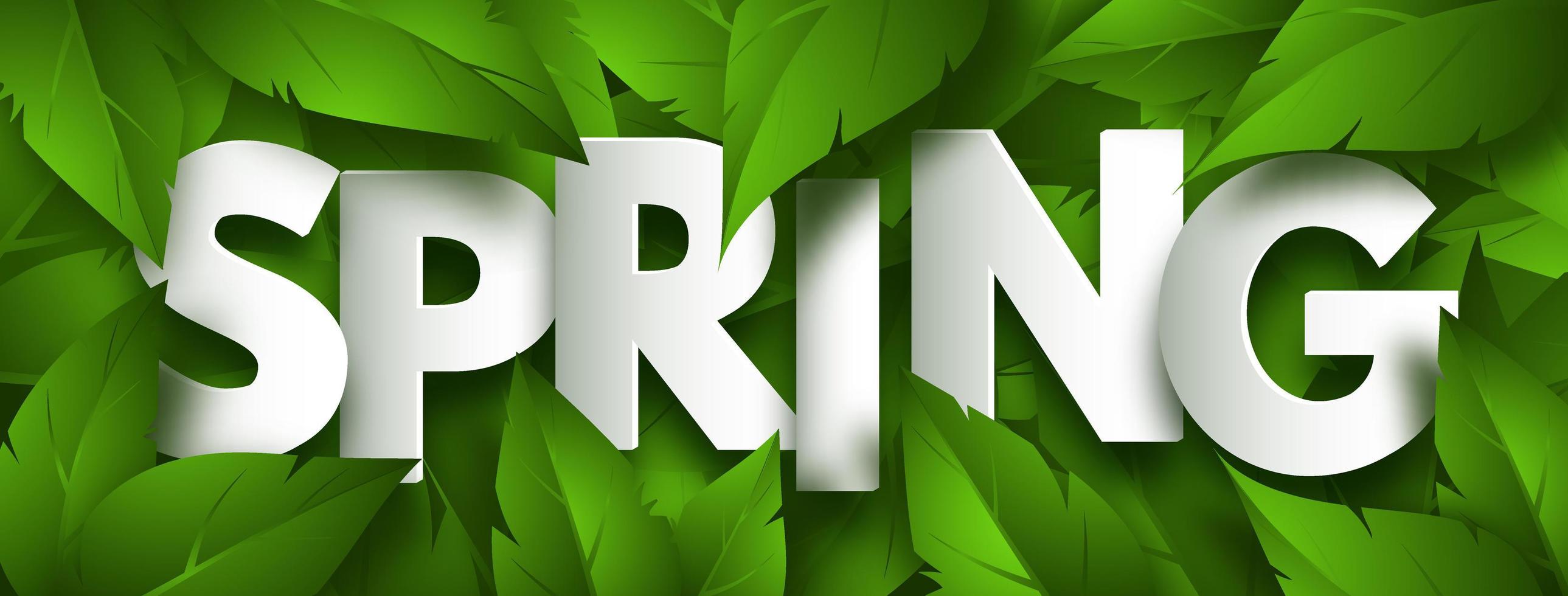 bannière de concept de printemps avec un feuillage vert luxuriant. illustration vectorielle vecteur