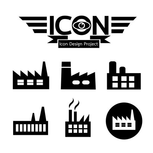 signe de symbole icône usine vecteur