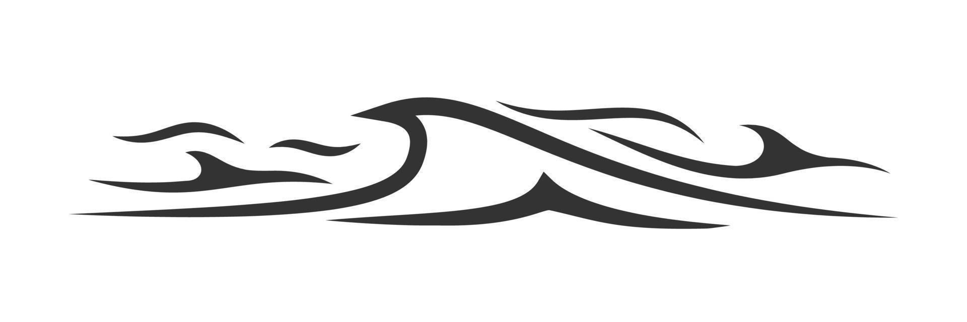 silhouette de vague isolée sur fond blanc vecteur