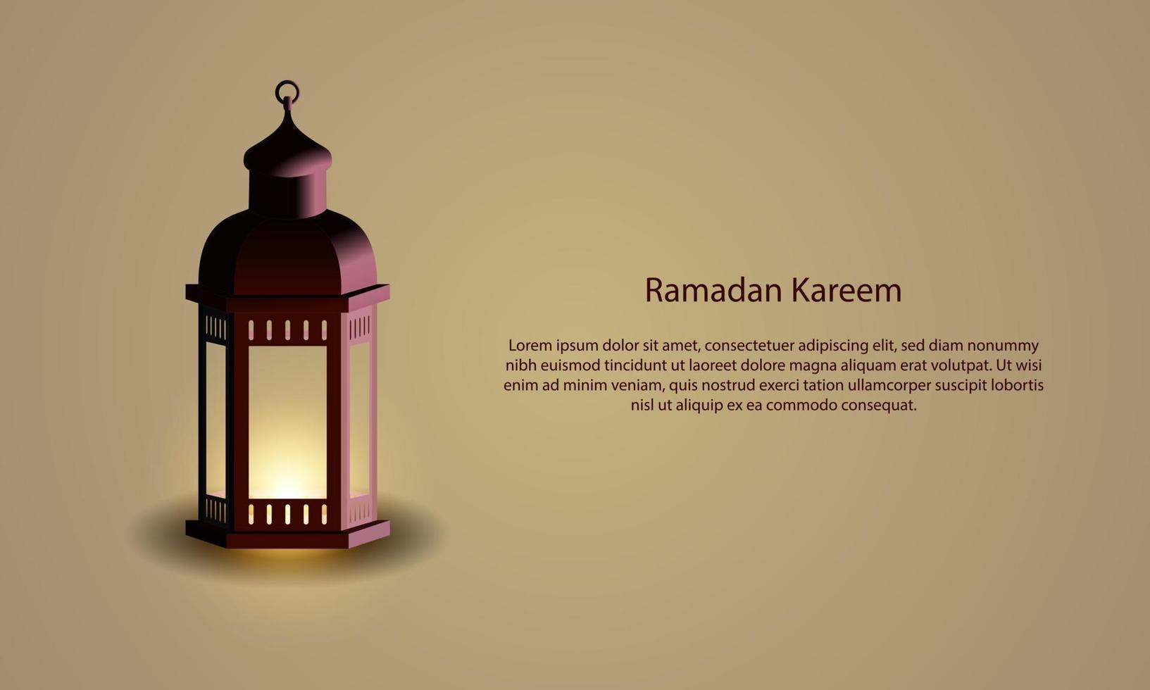 graphique vectoriel du ramadan kareem avec lanterne. adapté pour carte de voeux, papier peint et autres.