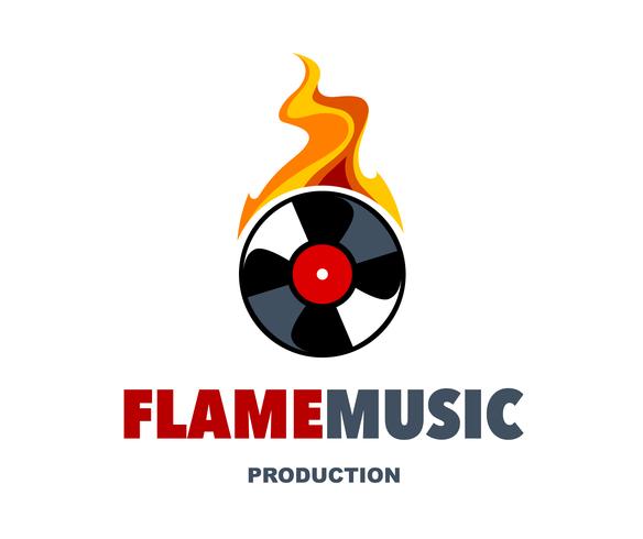 logo musique flamme vecteur