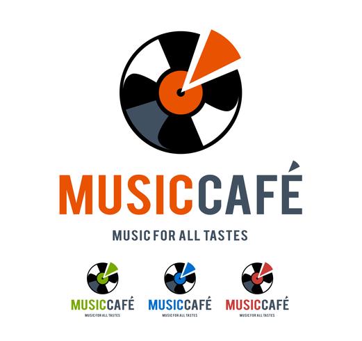 musique café logo vecteur