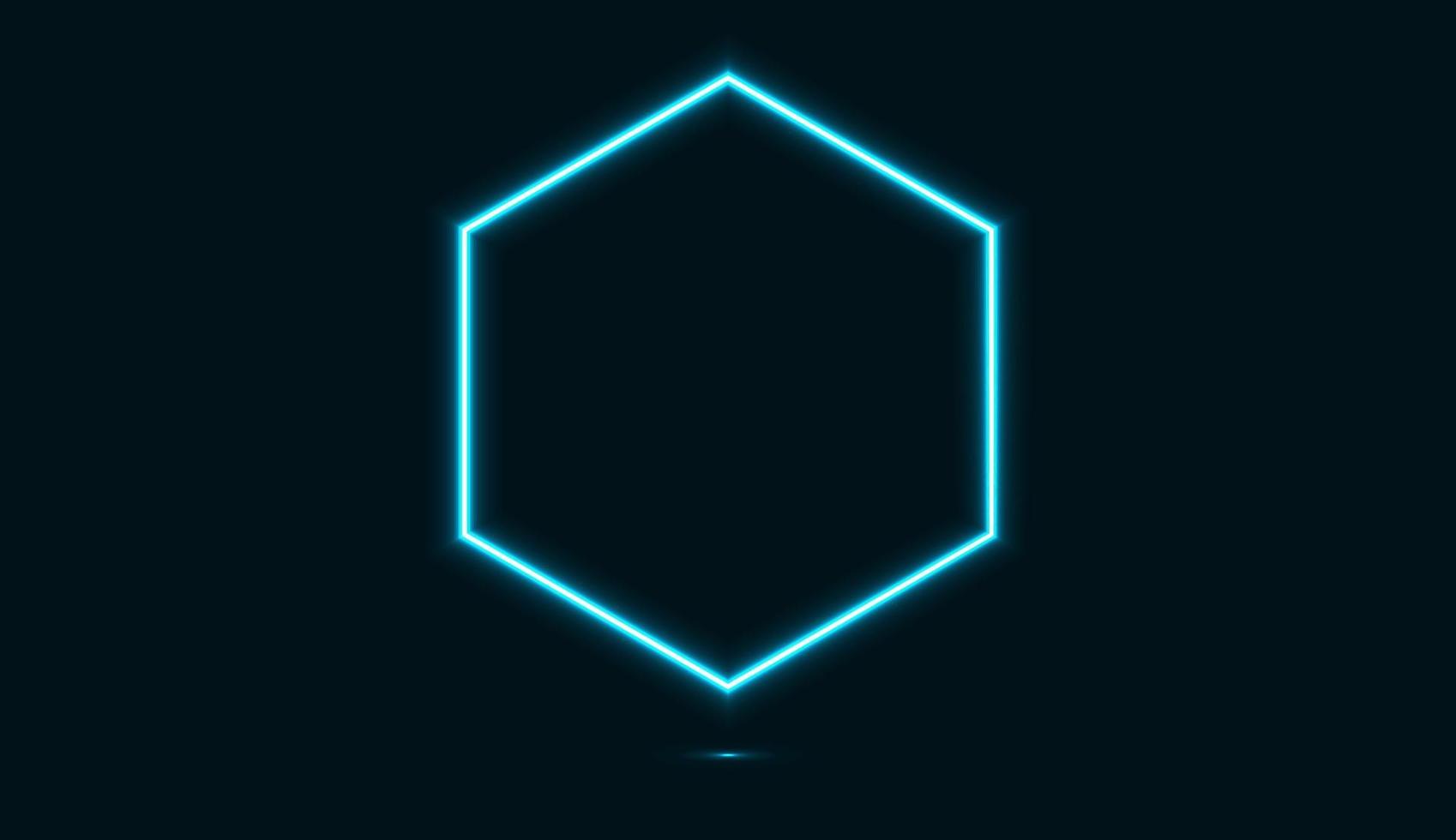 polygone de néon bleu isolé sur fond sombre. illustration vectorielle vecteur