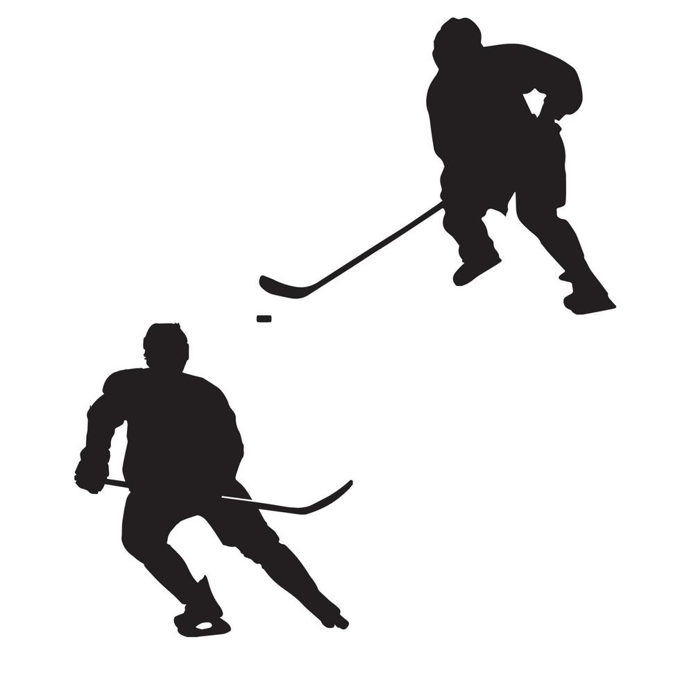 silhouette de joueur de hockey sur glace vecteur