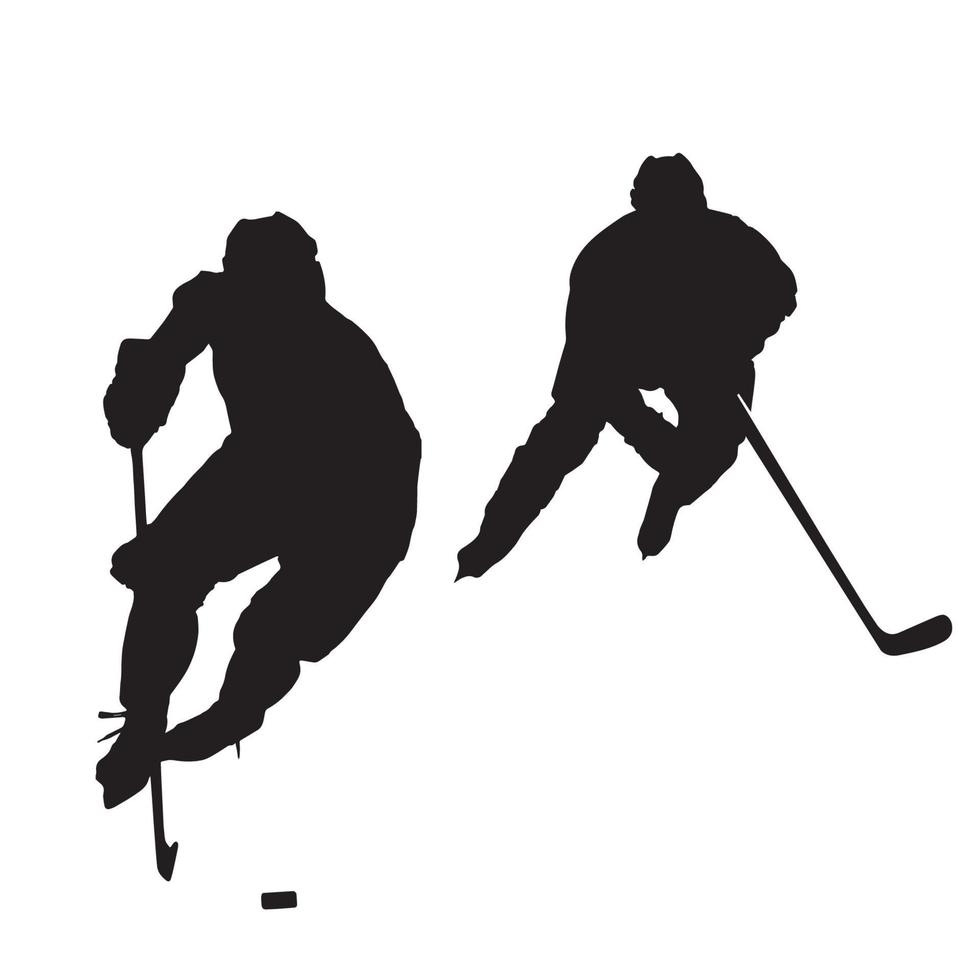 silhouette de joueur de hockey sur glace vecteur