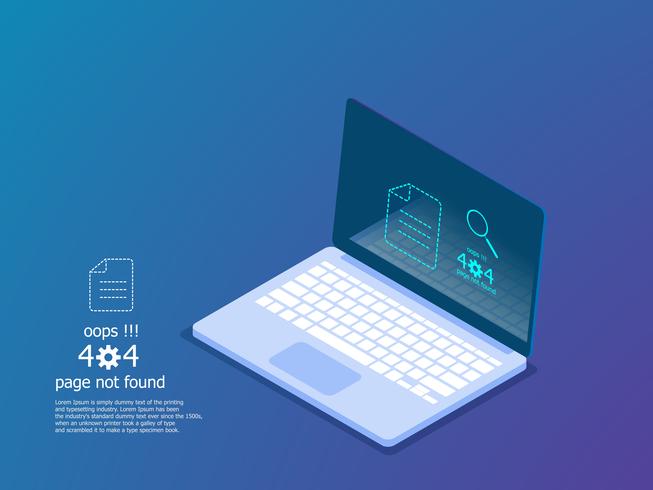 oops 404 page d&#39;erreur non trouvée, message d&#39;erreur vecteur