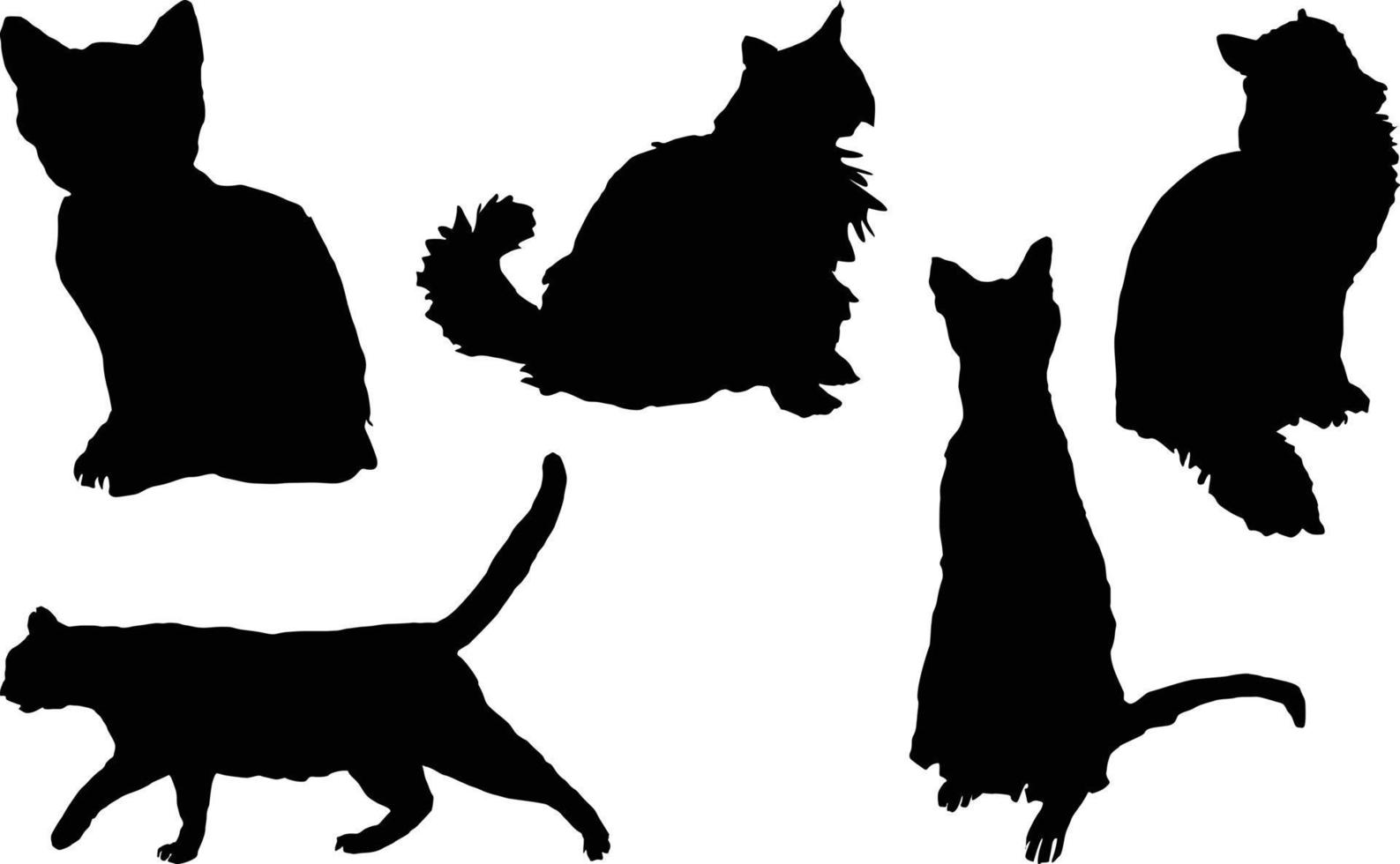 collection de silhouettes de chat vecteur