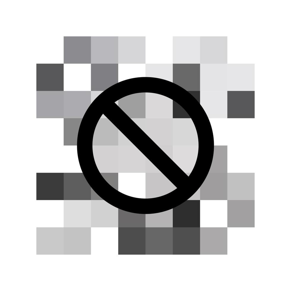 concept d'illustration vectorielle de conception de style plat de signe de pixel censuré. vecteur