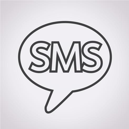 Signe de symbole icône SMS vecteur