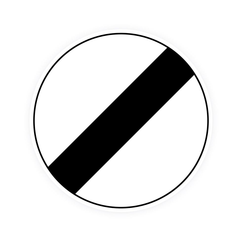 illustration vectorielle de style plat de signe de dérestriction de trafic rond national britannique. vecteur