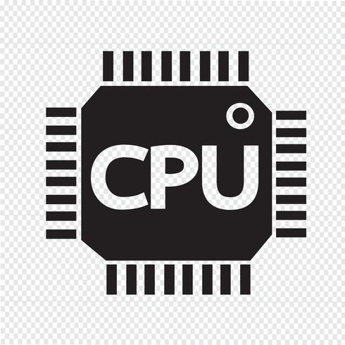 Signe symbole icône CPU vecteur