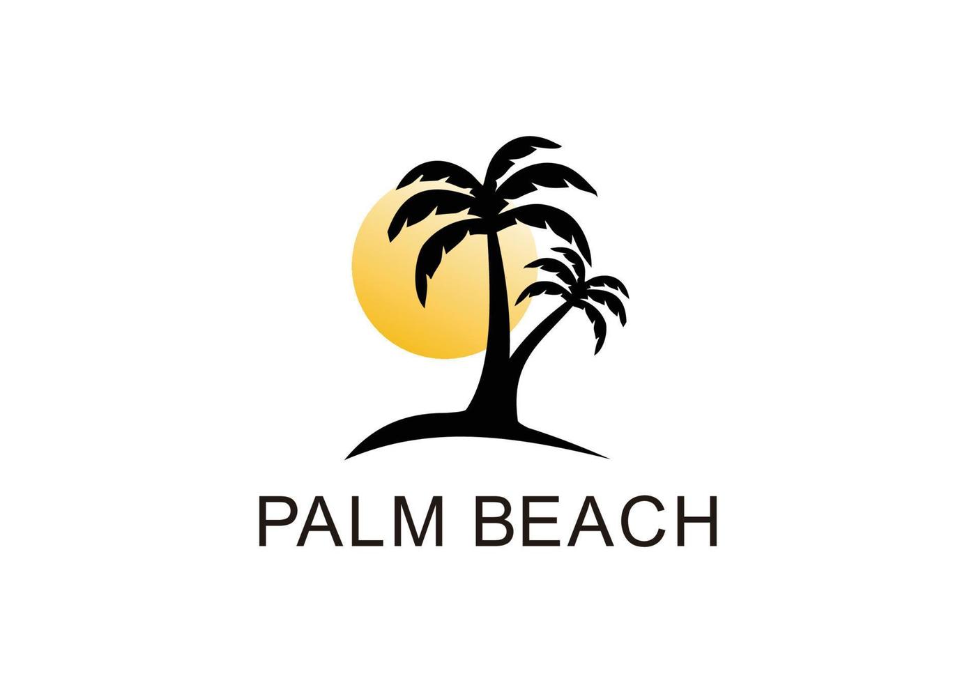 création de logo inspiré de la plage de palmiers vecteur