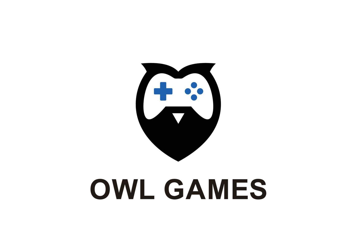 modèle de conception de logo de jeux de hibou vecteur