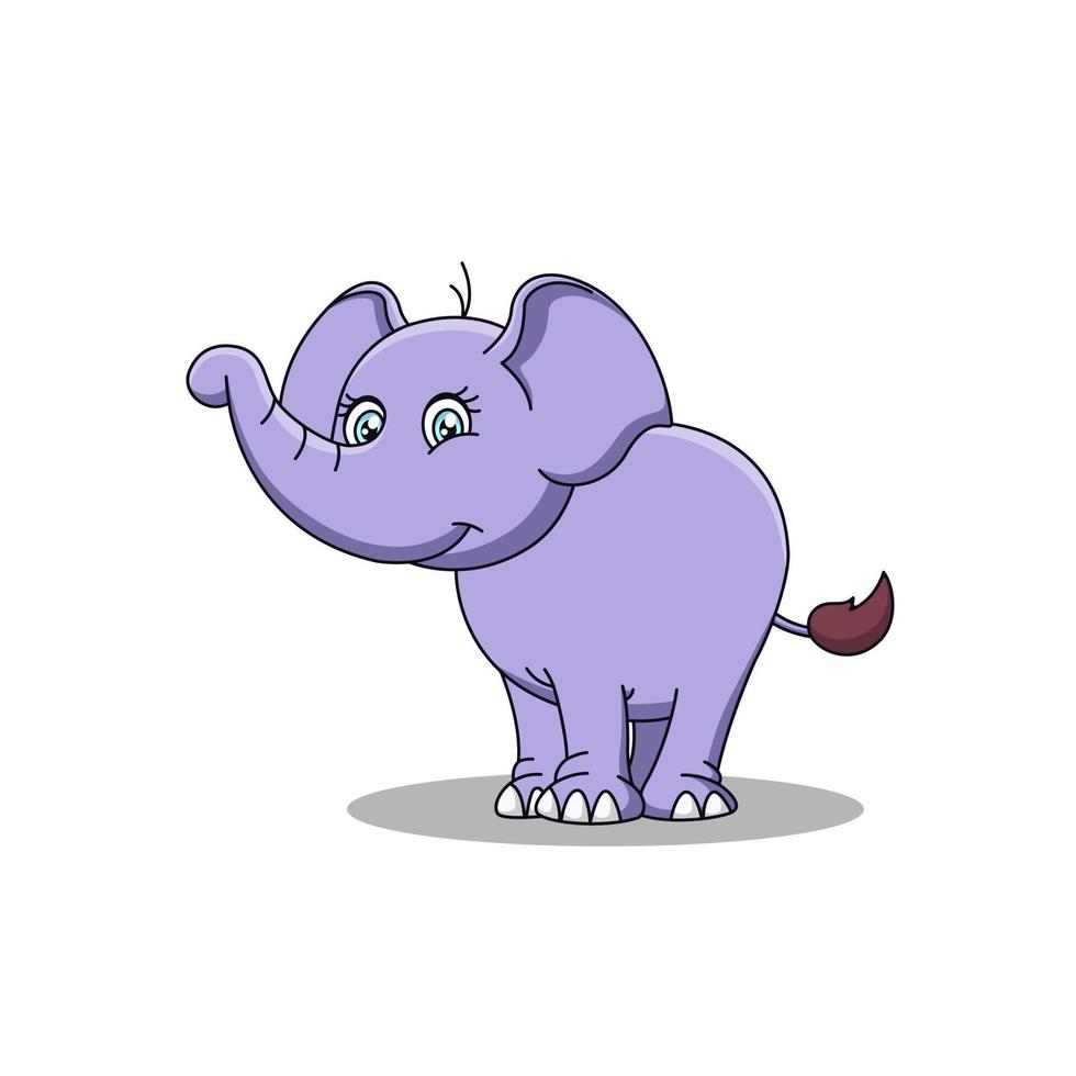 dessin animé mignon éléphant. illustration vectorielle vecteur