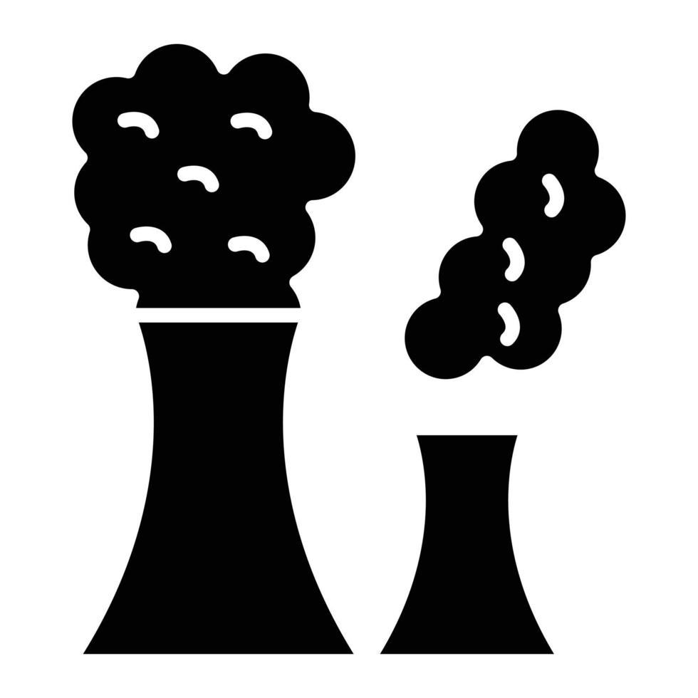 icône de glyphe de pollution atmosphérique vecteur