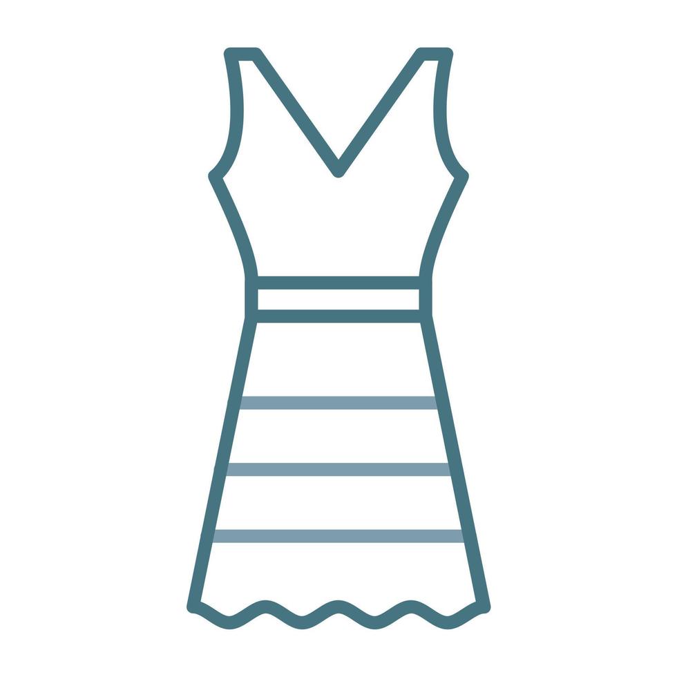 icône de deux couleurs de ligne de robe d'été vecteur