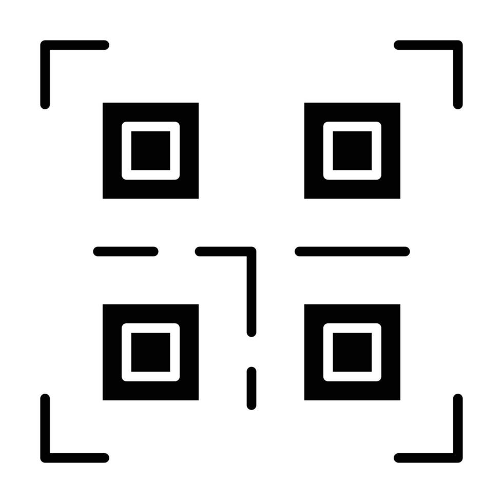 icône de glyphe de code qr vecteur