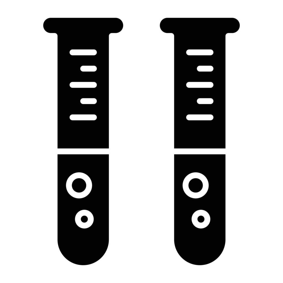 icône de glyphe de tubes à essai vecteur