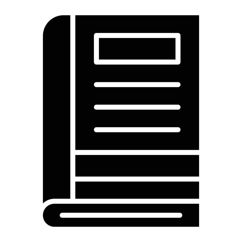 icône de glyphe de livre journal vecteur